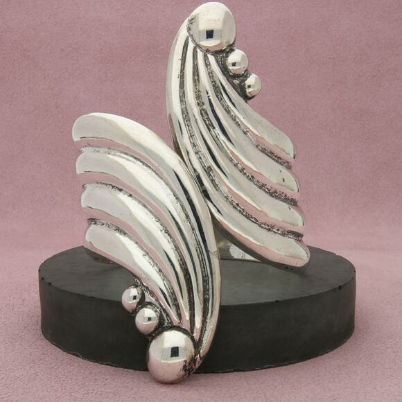 MEXICANA Jewelry - mexico sterling silver vintage beaded hinged clamper cuff bracelet size 7in